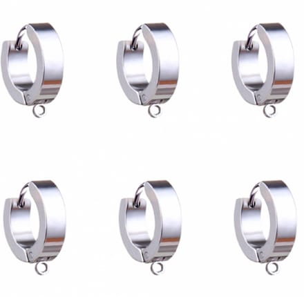 6 Basis RVS oorringen- Zilverkleur - Charme Bijoux