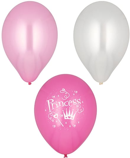 12x 6 Ballonnen Ø 29 cm assorti kleuren Princess