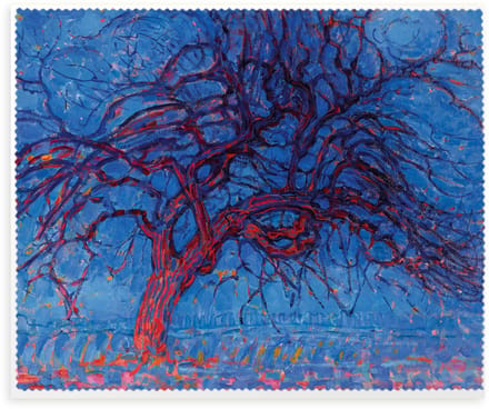 Brillendoekje Microfiber – Mondriaan Red Tree 15x18 cm – museumwebshop.com