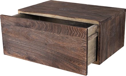 Wandplank MCW-C55, lade plank, shabby-look vintage, 21x46x30cm ~ bruin