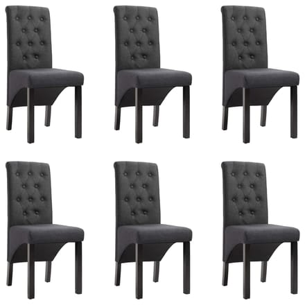 vidaXL - Eetkamerstoelen - 6 - st - stof - donkergrijs