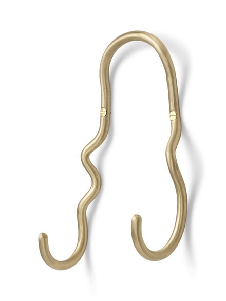 Ferm Living Curvature dubbele haak - brass