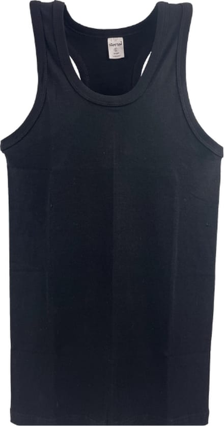 SQOTTON® halterhemd - 100% katoen - Zwart - Maat S
