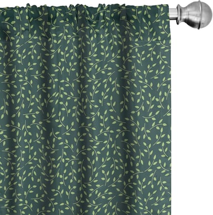ABAKUHAUS Bladeren Voorhangen – 2×75×225 cm – microvezel – jagergroen