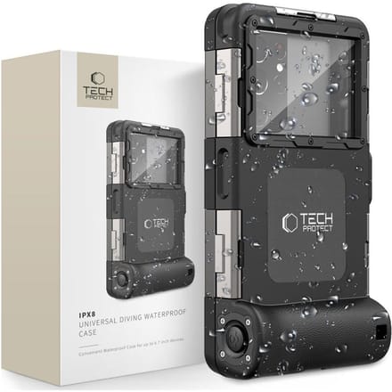 Tech-Protect Waterproof Case IPX8 Waterproof for Smartphones 4.7-6.7" - Black