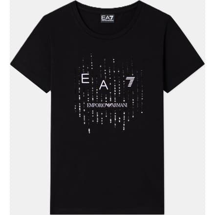 t-shirt met contrasterend zwart vrouwen logo