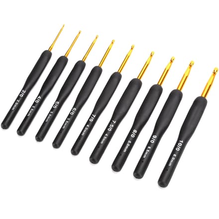 9 stuks haaknaald trui naaigaren zwarte handgreep knutselaccessoires breigereedschap black