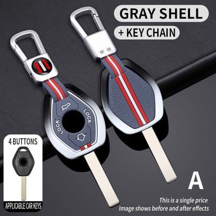 Zinklegering Auto Sleutelhoes Cover Shell Fob Voor Bmw 3 5 7 Serie X5 E53 X3 F83 E46 E39 E38 E60 E63 E61 E64 330I Z3 Z4 E85 E86 M gray