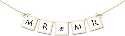 Partydeco Slingertje Mr & Mr - chalk