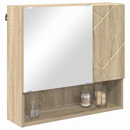vidaXL - Spiegelkast - Sonoma - Eik - 59 - x - 17 - x - 55 - cm - Bewerkt - hout