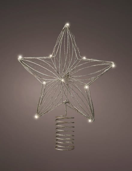Decoris kerst ster piek - LED verlichting - steady - warm wit - H25 cm