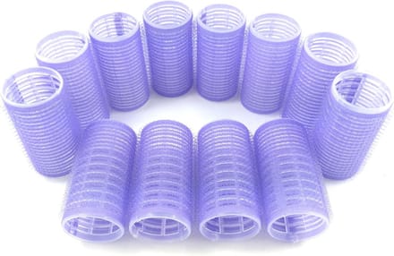 Haarrollers Set - Kappersrollers Klittenband - Haar Stijlen - Hittevrij Krullen - 12 Stuks - Willekeurige Kleuren