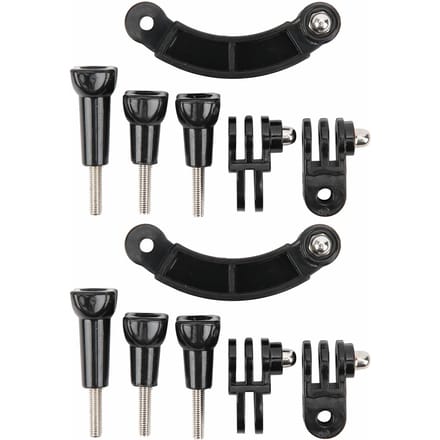 2 Sets Helm Verlengarm Gebogen Beugel voor Selfie Sportcamera Klimmen Kamperen Rijden black