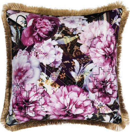 Pad velours sierkussenhoes Gloria fuchsia - 50x50 cm