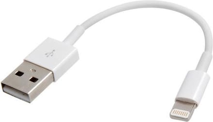 20cm Korte Lightning Compatibel USB kabel - Geschikt voor Apple iPhone en iPad - USB Kabel Wit