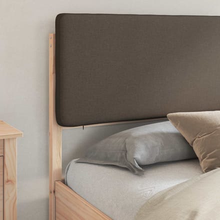 vidaXL - Bedframe - met - Gevoerde - Hoofdbord - Taupe - 200 - x - 200 - cm