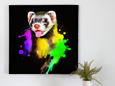 Vibrant ferret explosion | Vibrant Ferret Explosion | Kunst - centimeter op | Foto op | Vibrant ferret explosion | Vibrant Ferret Explosion | Kunst - centimeter op | Foto op | Canvas | 20 × 20 cm