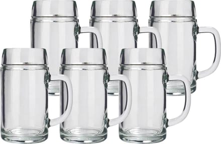Stolzle Lausitz - Bierpul - Styria - 1 liter - Bierglazen - Glazenset - 6 stuks