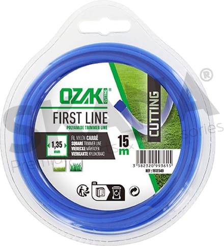 Blister vierkante nylondraad OZAKI - Lengte: 15 m, Ø: 1,35mm