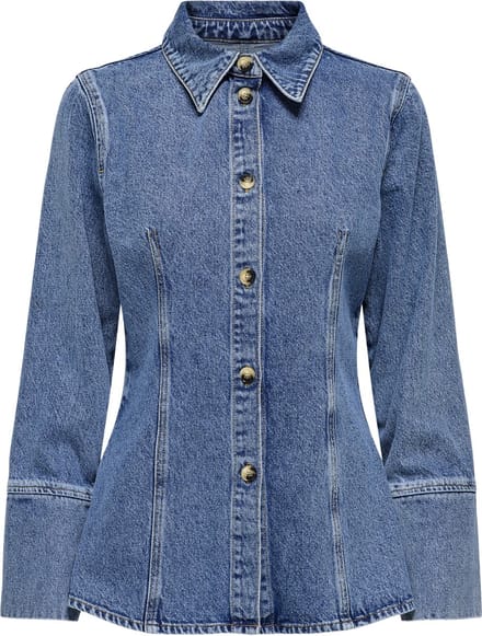 ONLY - ONLNARA L/S FITTED DNM SHIRT SIK - Dames - Blouses