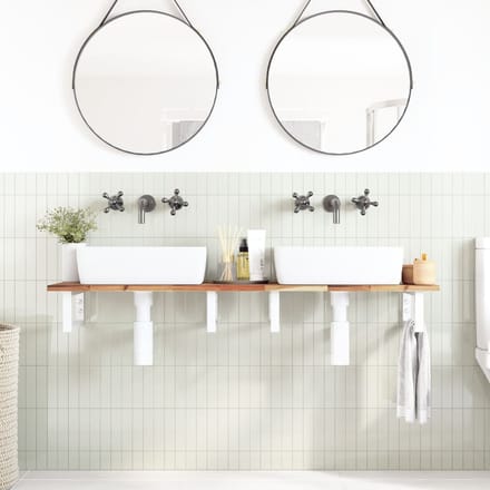 vidaXL - Badkamer - wandschap - staal - en - massief - acaciahout