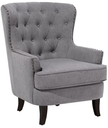 VIBORG - Chesterfield fauteuil - Lichtgrijs - Polyester