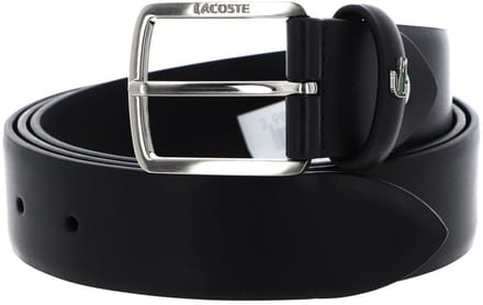 LACOSTE Leren Riem Casual 35 Stitched Edges W110 Noir Zwart