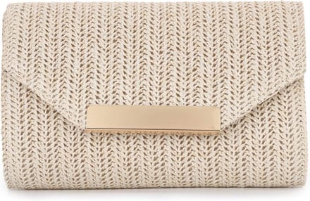 Dames Raffia Clutch Tas Gevlochten Riet Zomer Handtas