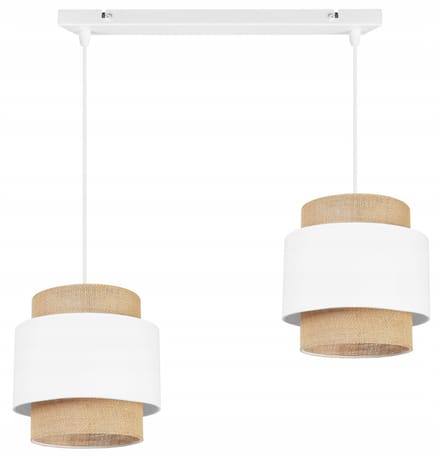 Boho Hanglamp Jute Beige Wit - Stijlvolle Verlichting voor Woonkamer