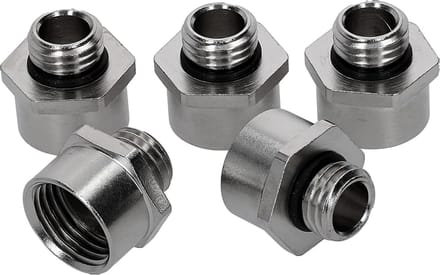 5 stuks Kalitec D5712160 verlengstukken met O-ring M12/M16 messing
