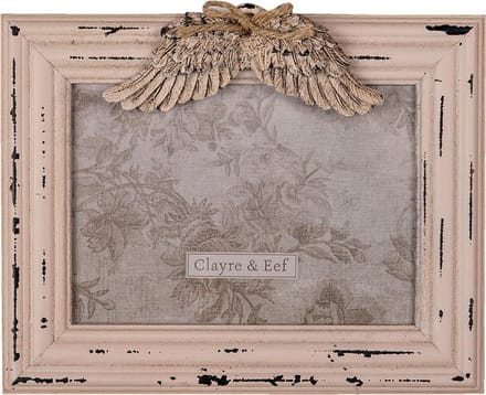 Clayre & Eef Fotolijst 13x18 cm Roze MDF Vleugels