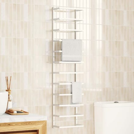 vidaXL - Handdoekenrek - 24x12x96 - cm - staal - wit