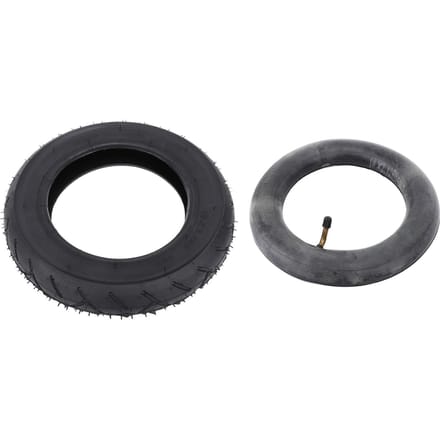 Pneu et chambre à air pour fauteuil roulant 10x2.125 Caoutchouc Robuste Valve Remplacement pour black