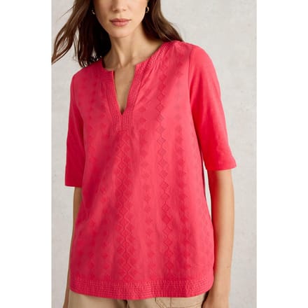 White Stuff Weaver Notch Neck Top Bright Pink Größe: 18 | Blusen Outlet | Damen | Rosa