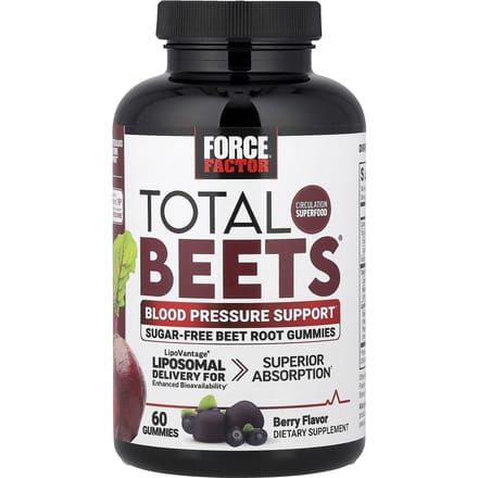 Force Factor, Total Beets® Gummies, Ondersteuning Bloeddruk, Bes, 60 Gummies