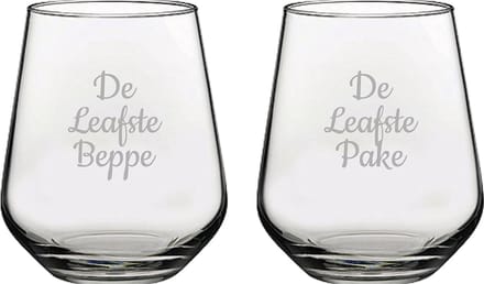 Gegraveerde Drinkglas 42,5cl De Leafste Pake-De Leafste Beppe