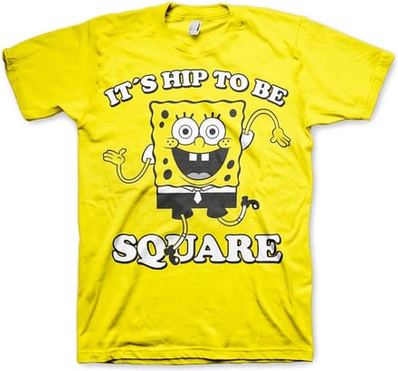 SpongeBob SquarePants Heren Tshirt -M- Hip To Be Square Geel