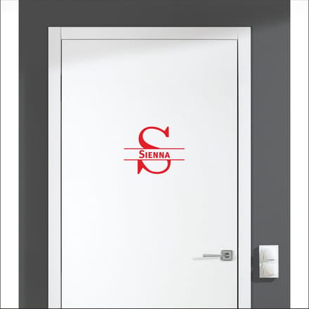 Deursticker Met Naam -  Sienna - Rood