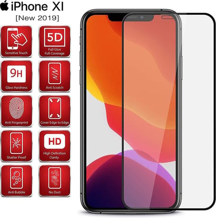 Ntech Screenprotector Full Cover Screenprotector voor Geschikt voor iPhone 11 Pro - Zwart
