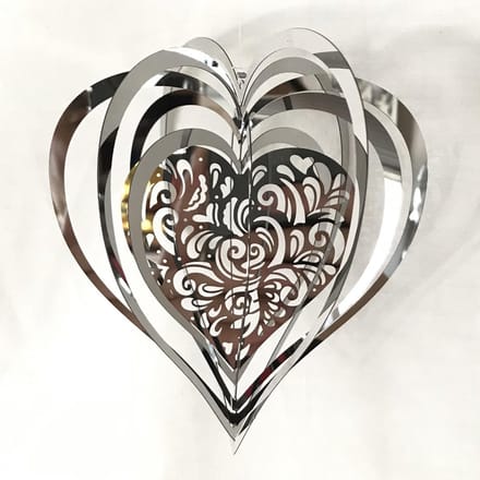 Nature's Melody Cosmo Spinner Heart / hart 2# roestvrij staal ca.13cm / 5" windspinner