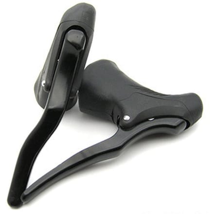 1 paar aluminium racefiets drop bar remhendels antislip fietsremmen handvat Black black