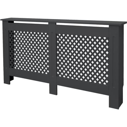 Radiatorbekleding 152x19x82 cm ruit antraciet in MDF ML design