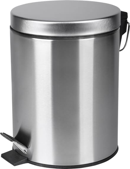Differnz Pedaalemmer Mat Chroom â€“ Prullenbak Badkamer â€“ Afvalbakje â€“ 5 liter
