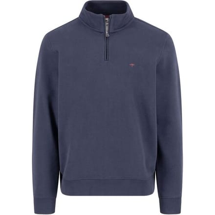 Fynch-Hatton Trui Uni Color Sweat Troyer Zip Navy / male