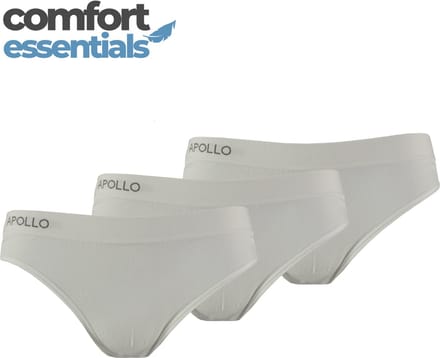 Comfort Essentials - Naadloos Ondergoed Dames - Dames Slips - 3 pack - Wit - M - Dames Ondergoed Katoen