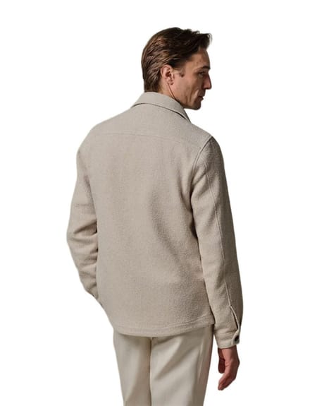 Overshirt Profuomo creme katoen