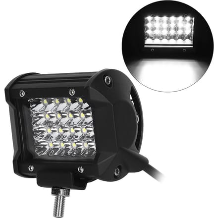 24 LED 4 Rijen 72W LED Voertuig Werklicht IP67 Waterdicht SUV Koplamp Stroboscoop gray