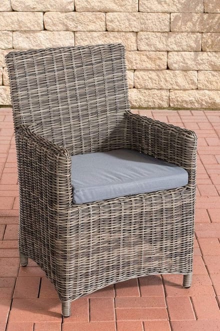 Wicker Chair Fontana in Grey met Irish Grey Stoffering