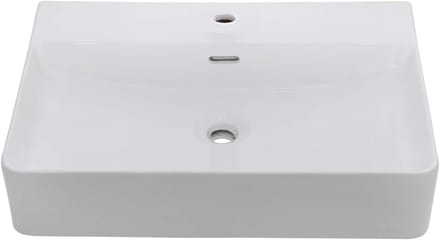 Wastafel Keramiek - Waskom Hangend - Badkamer Opfrissen - Lotus Effect Coating - 60x42x13cm - Wit