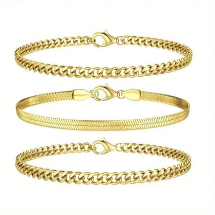 Bovista Armband - Staal - Nep Zilver - Dames - 3 St - Nep Goud